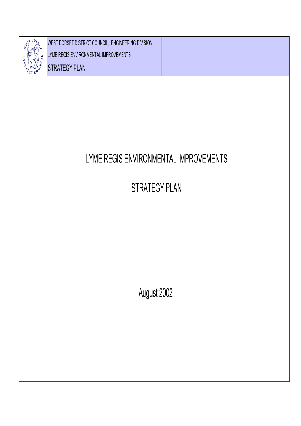 Lyme Regis Environmental Improvements Strategy Plan