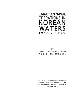 Canadian Naval Operations in Korean Waters, 1950-1955