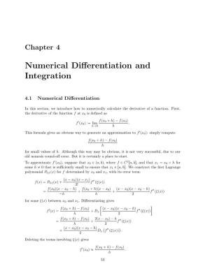 Numerical Differentiation and Integration