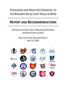 Ohio Jury Trial Advisory Group Report and Recommendations on the Standards and Practices Essential To