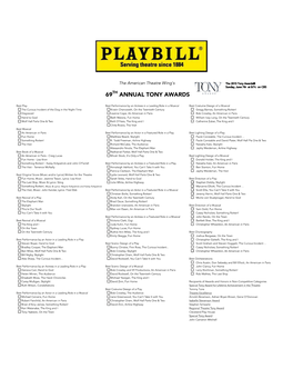 69Th Annual Tony Awards