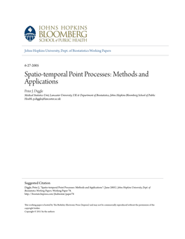 Spatio-Temporal Point Processes: Methods and Applications Peter J