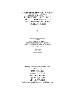 Author Index of Americn Osler Society Presentations