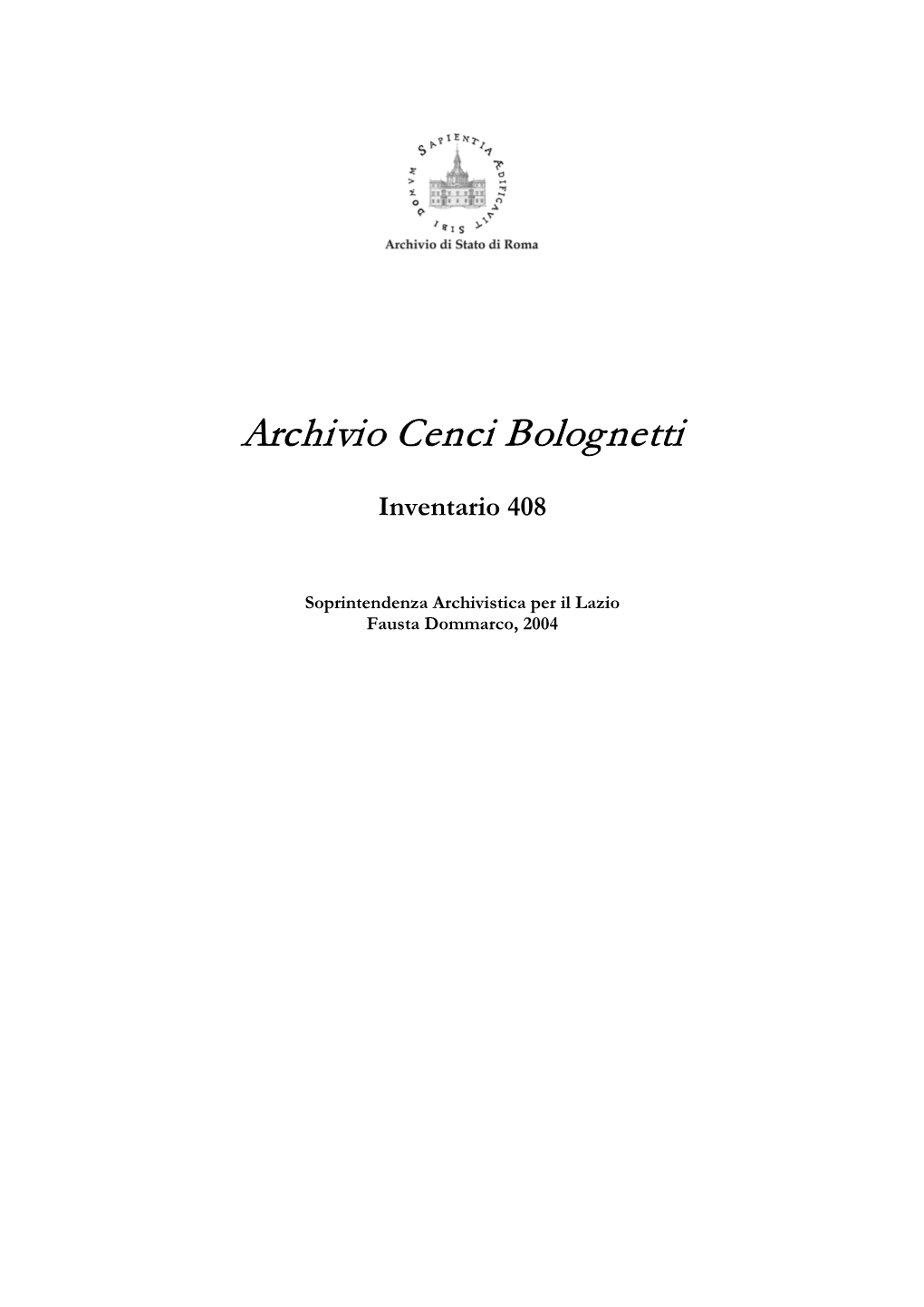 Archivio Cenci Bolognetti