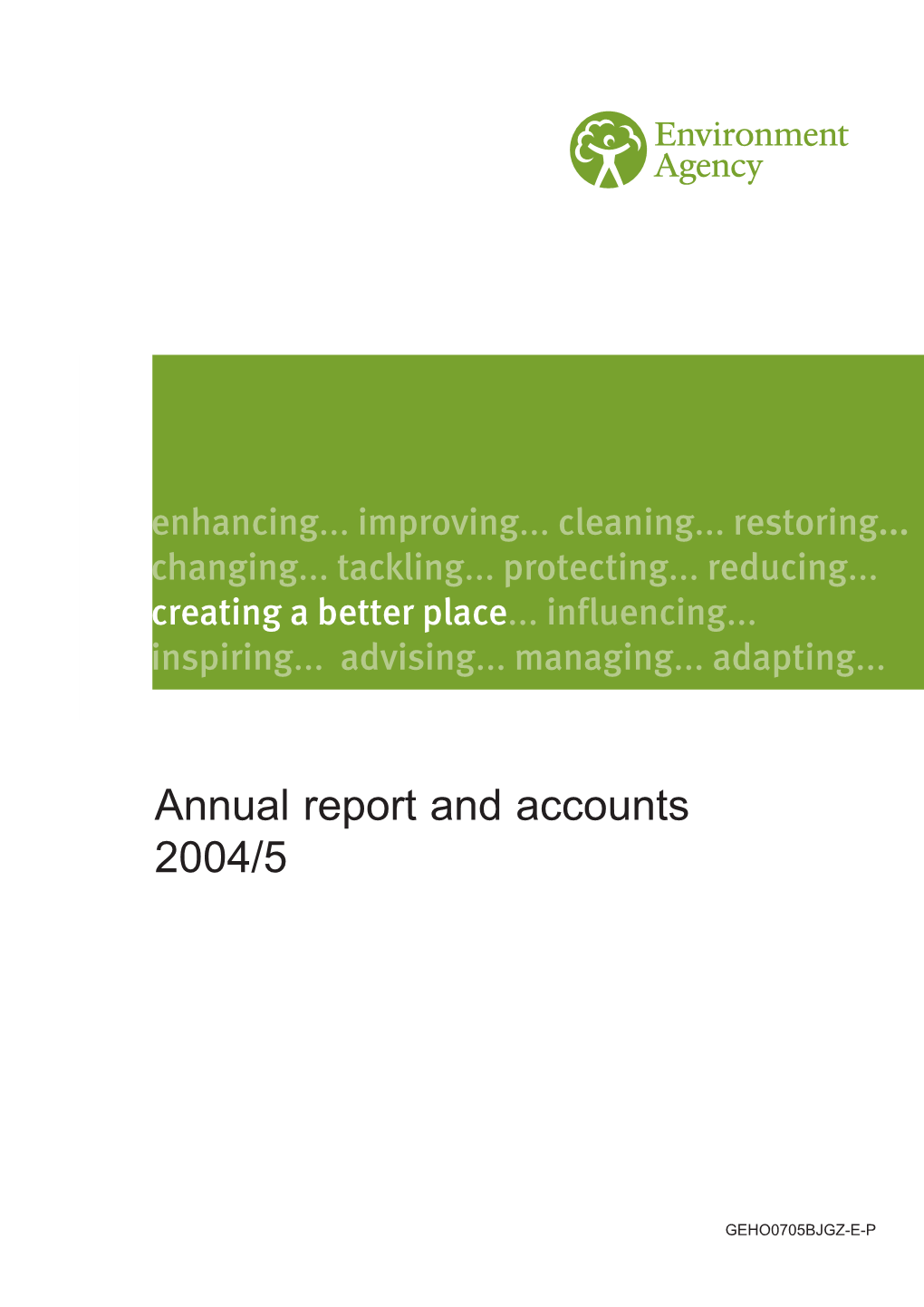 Environment Agency Annual Report and Accounts 2004/5