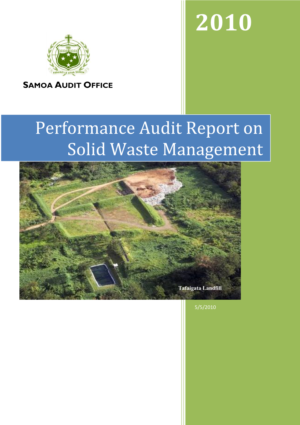 Performance Audit Report on Solid Waste Management