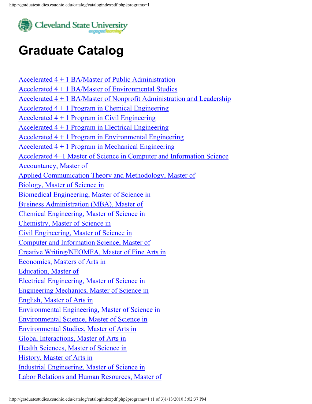 Graduate Catalog