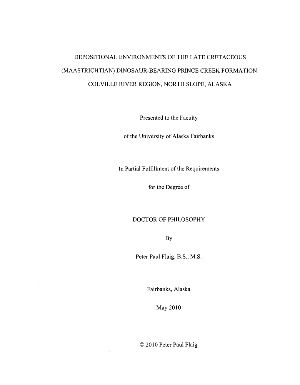 Depositional Environments of the Late Cretaceous