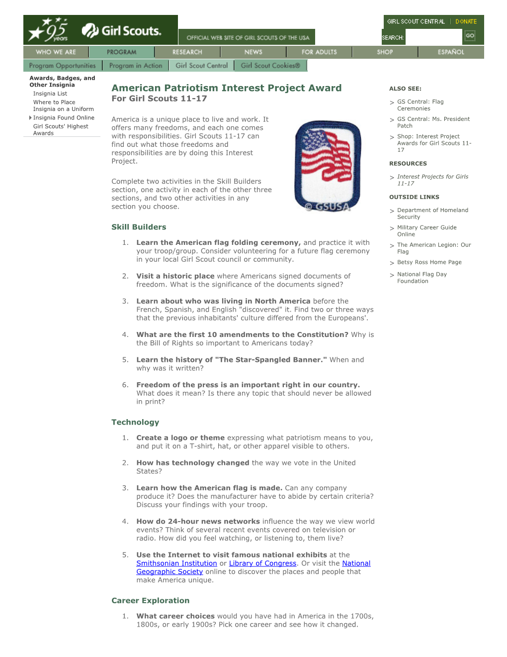 American Patriotism Interest Project Award