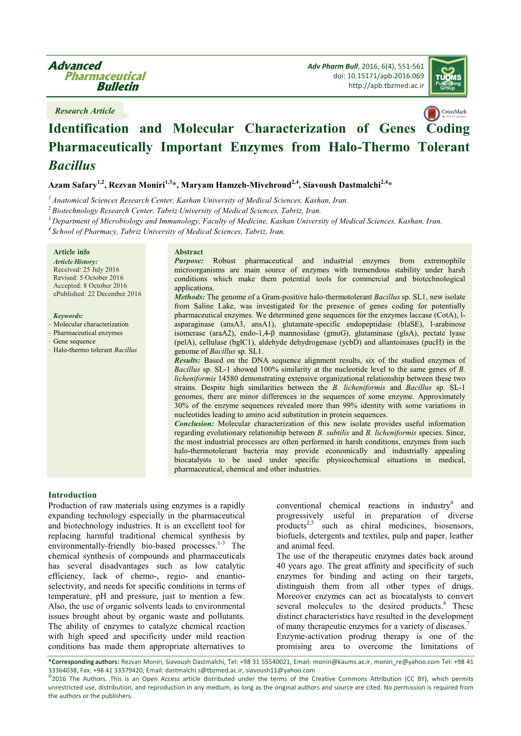 Identification and Molecular Characterization of Genes Coding