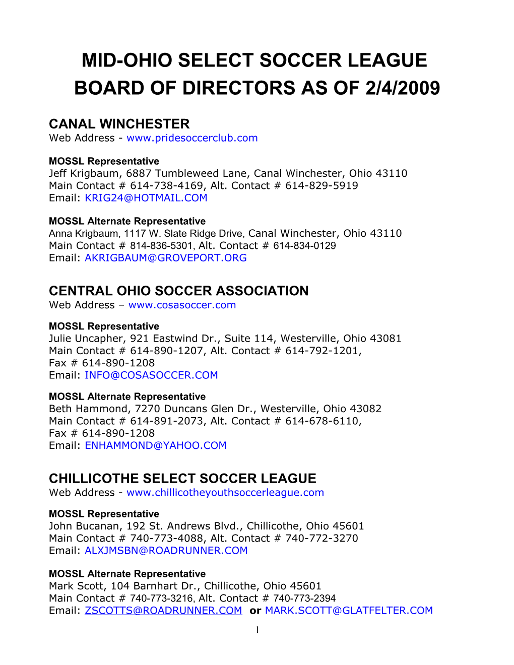 Mid-Ohio Select Soccer League