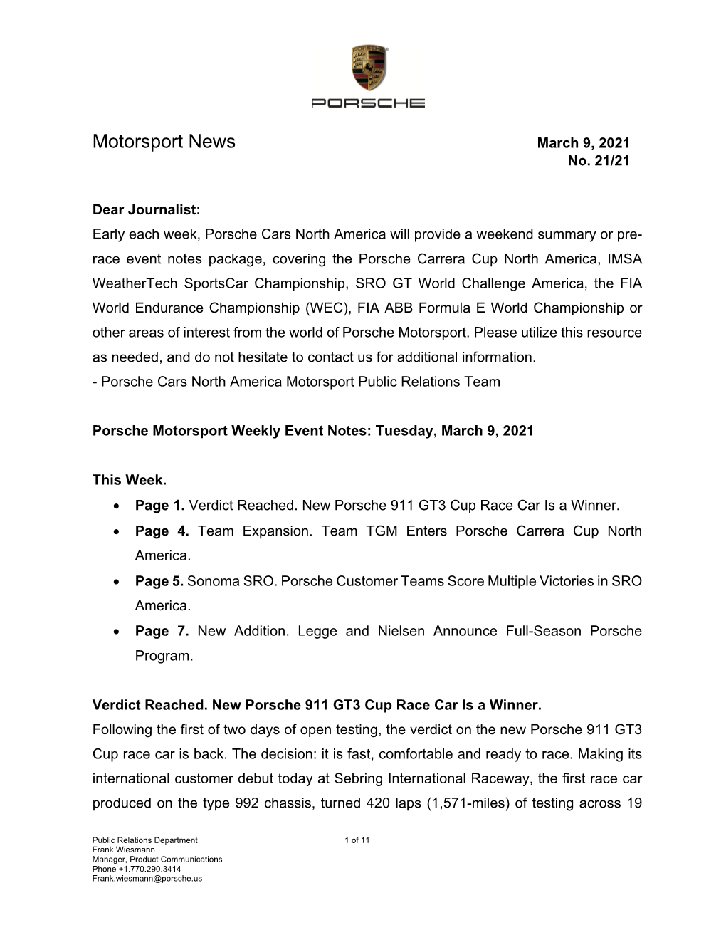 Motorsport News March 9, 2021 No