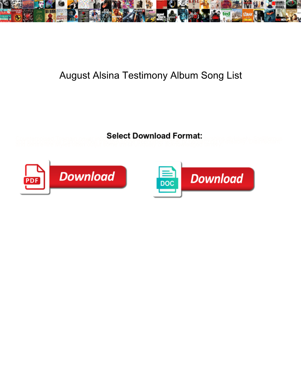 August Alsina Testimony Album Song List