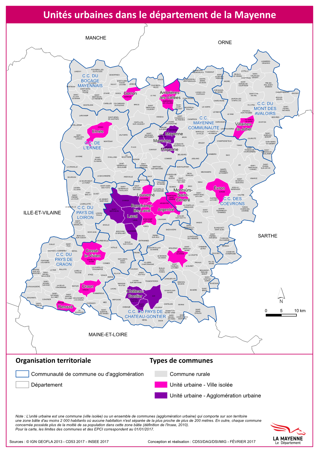 Unités Urbaines Dans Le Département De La Mayenne En 2013