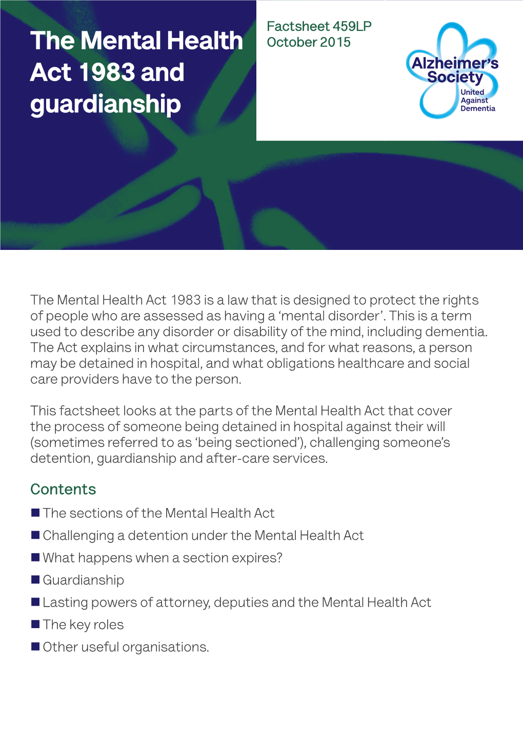 The Mental Health Act 1983 and Guardianship