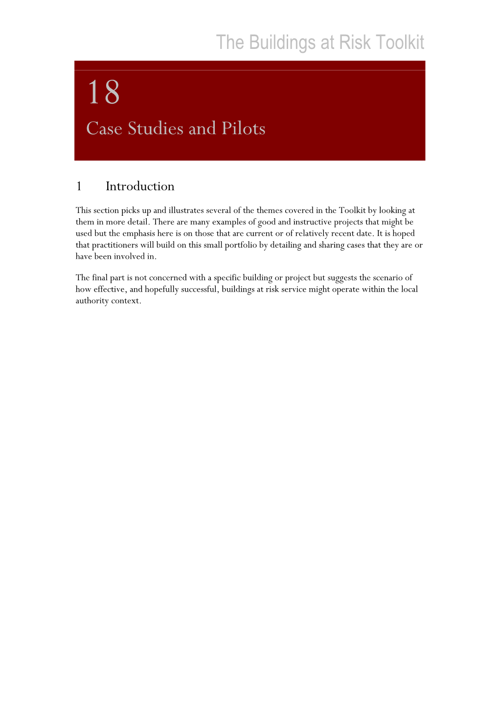 18 Case Studies and Pilots April 2014