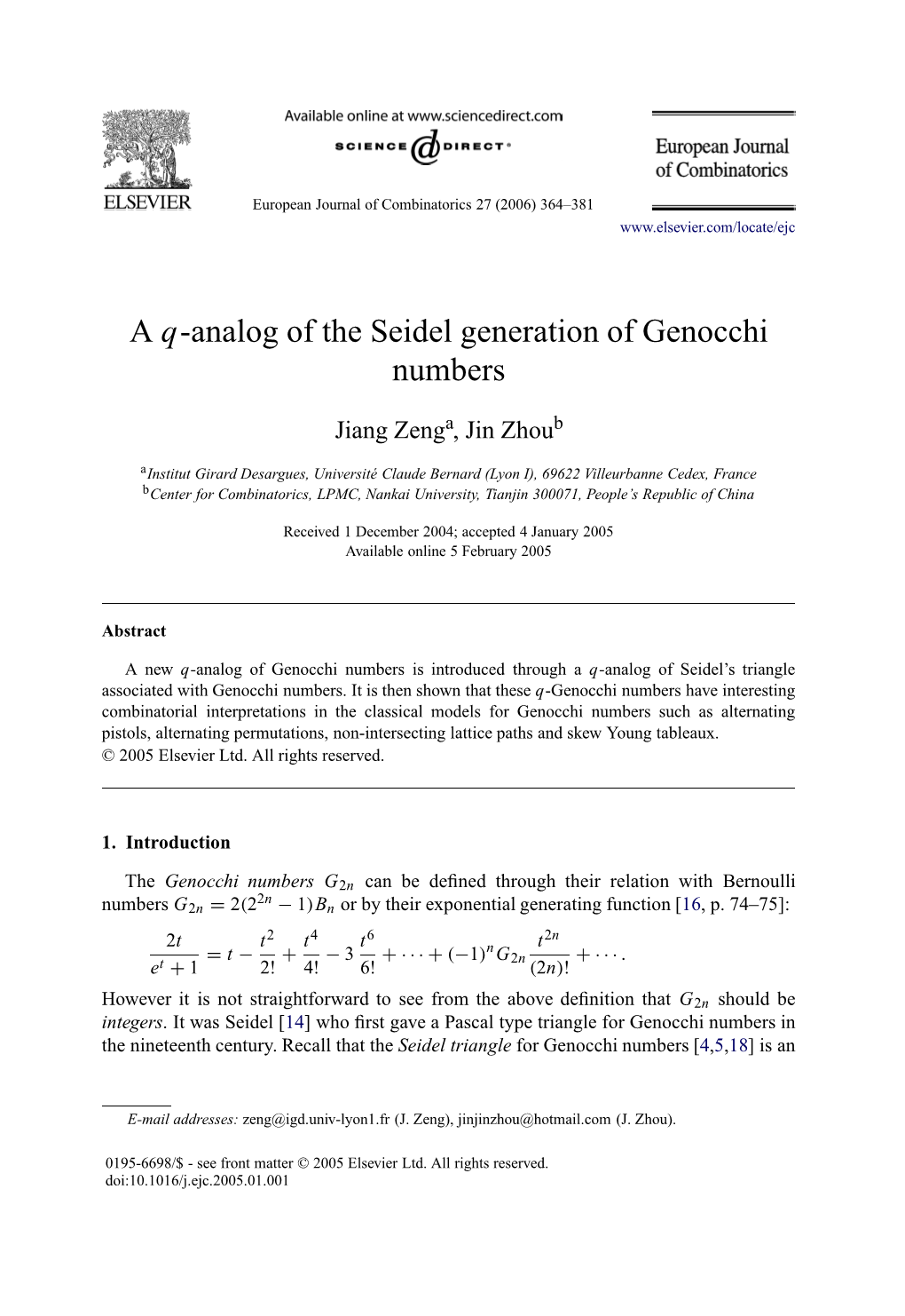 A Q-Analog of the Seidel Generation of Genocchi Numbers