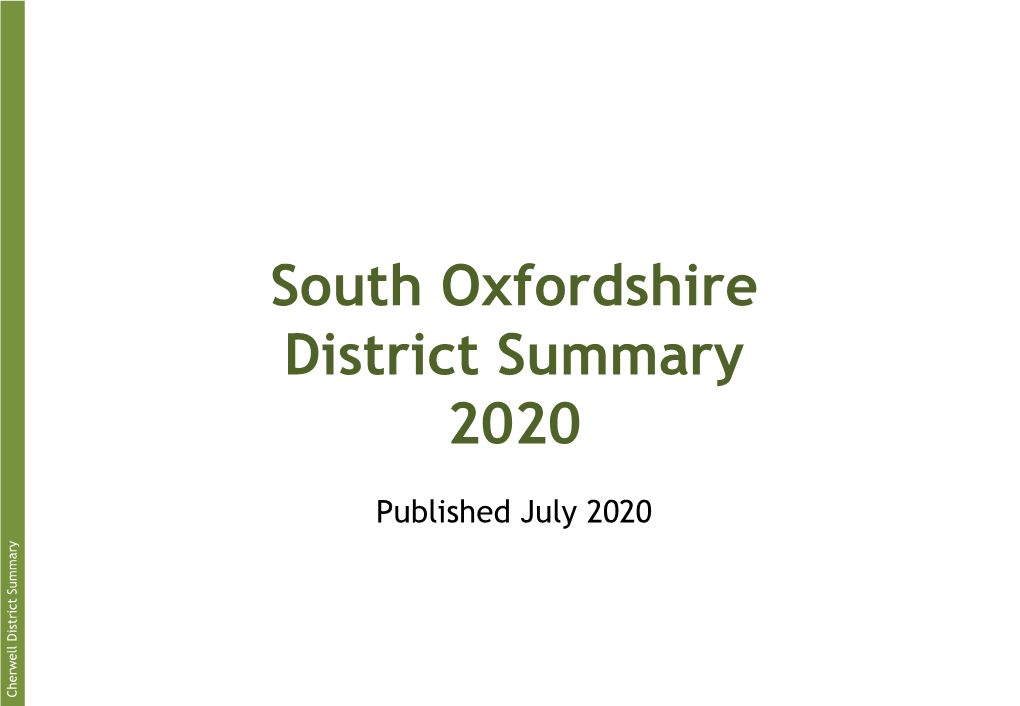 South Oxfordshire District Summary 2020