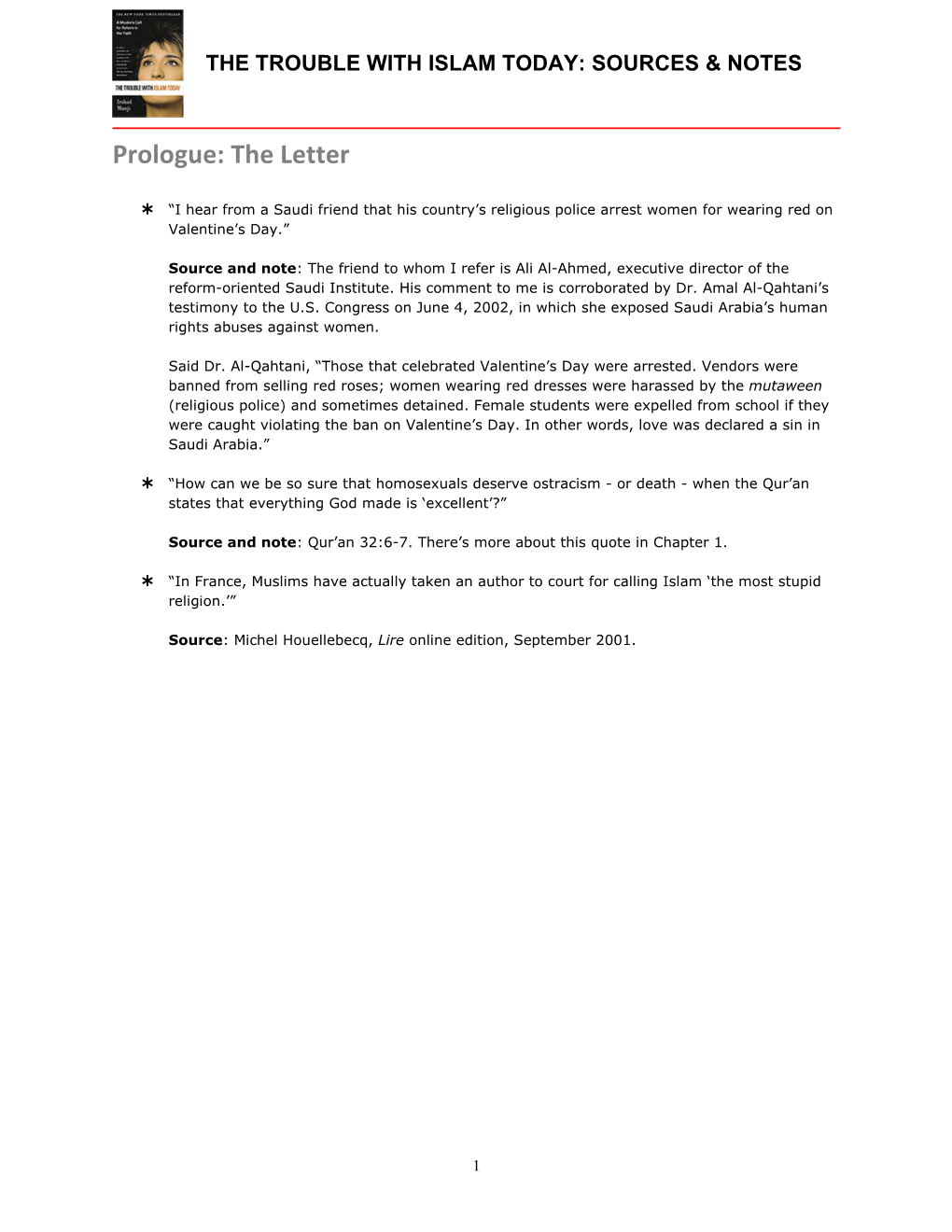 Prologue: the Letter