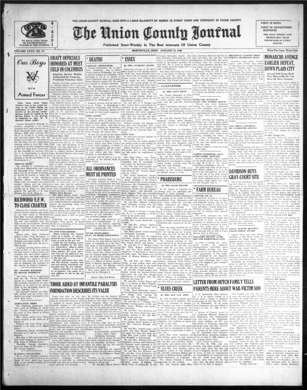 The Union County Journal. (Marysville, Ohio), 1946-01-31, [P ]