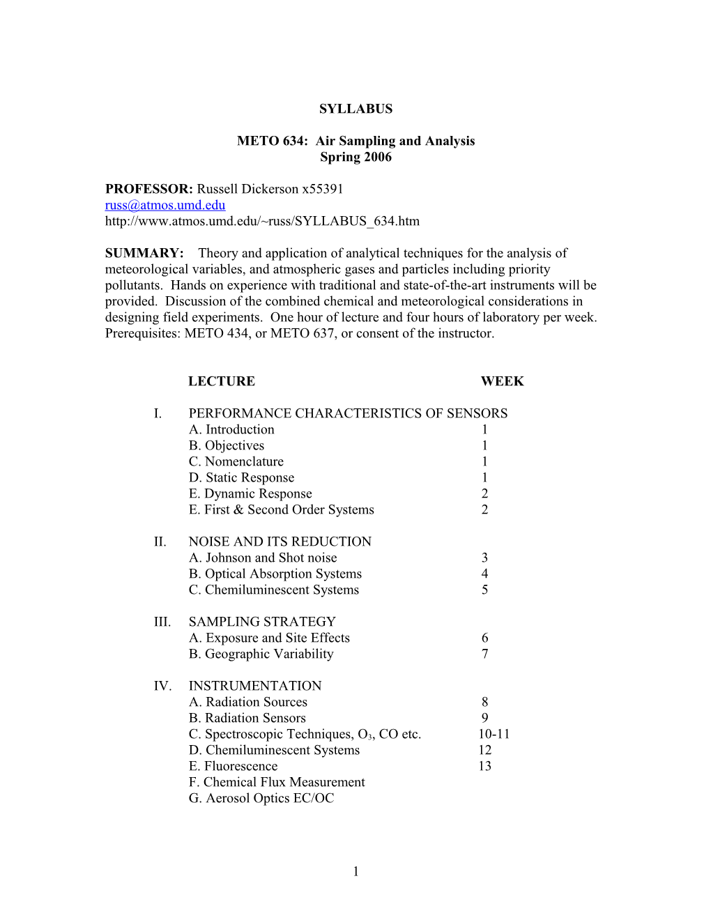 METO 634: Air Sampling and Analysis