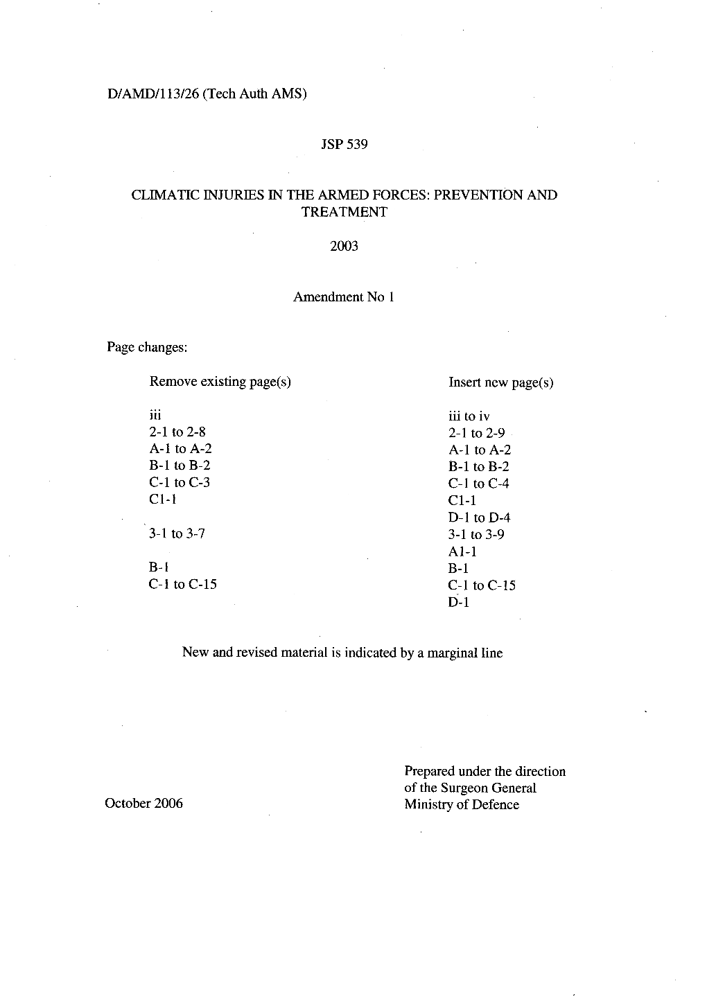 JSP 839 Climatic Injuries in the Armed Forces