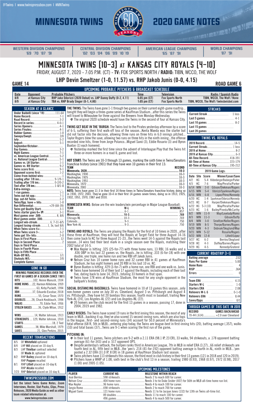 Twins Notes 8-7 at KC.Pdf