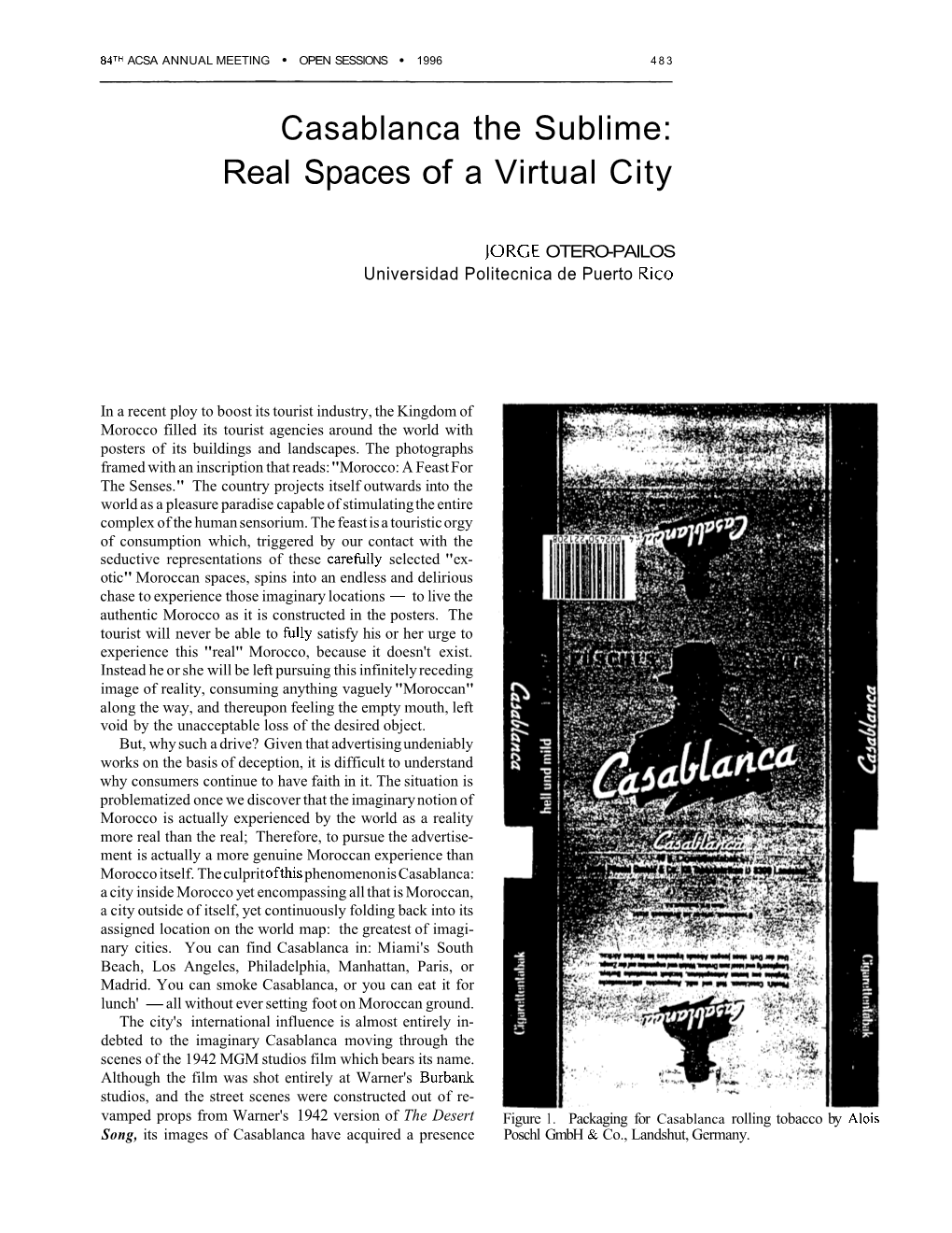 Casablanca the Sublime: Real Spaces of a Virtual City