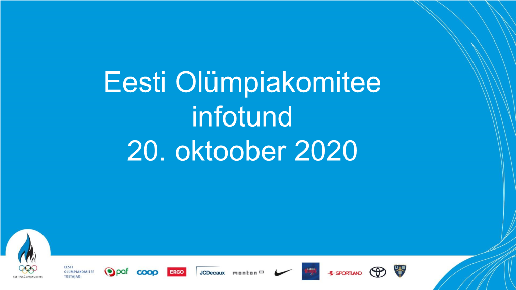 Eesti Olümpiakomitee Infotund 20. Oktoober 2020