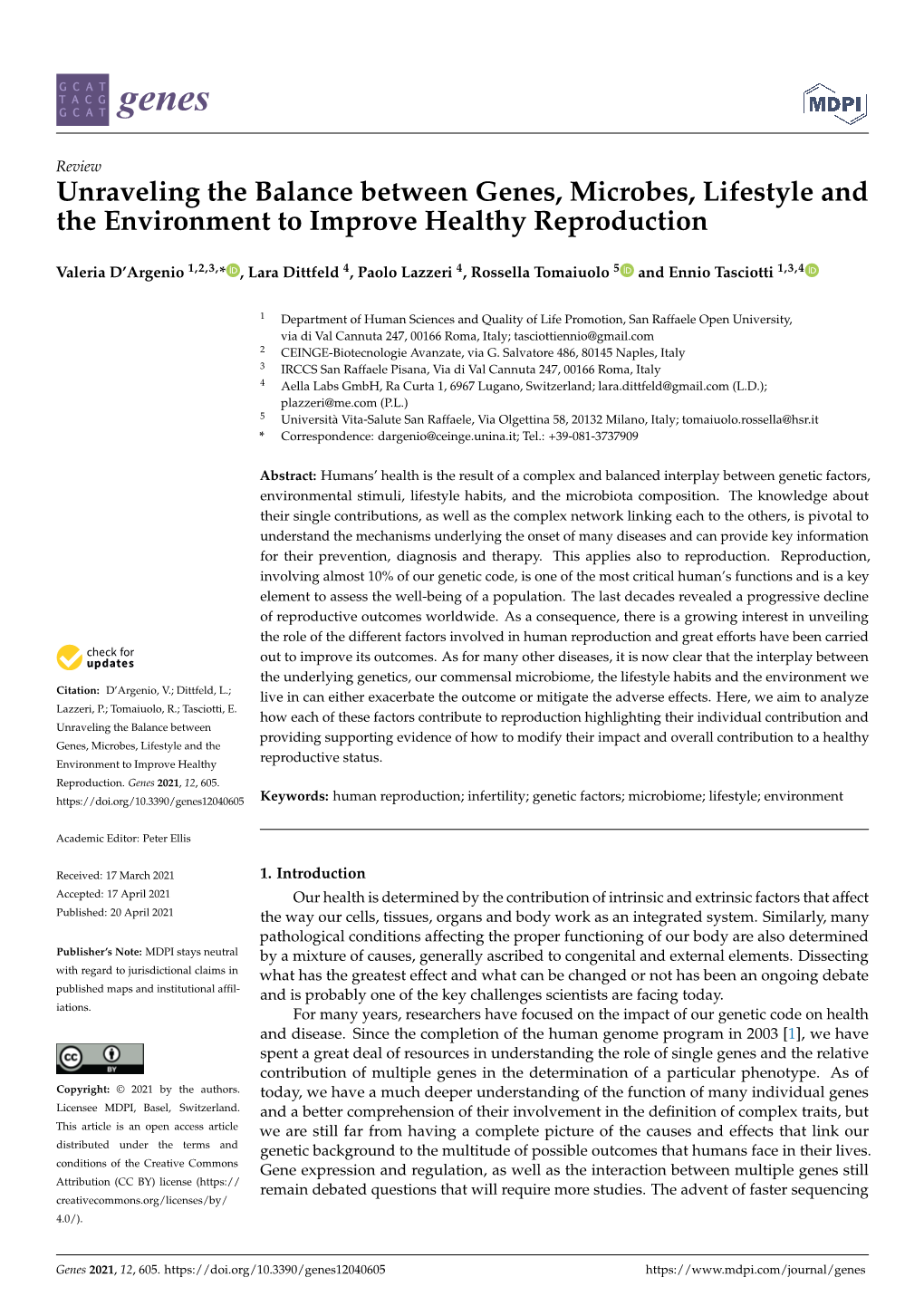 Unraveling the Balance Between Genes, Microbes, Lifestyle and the Environment to Improve Healthy Reproduction