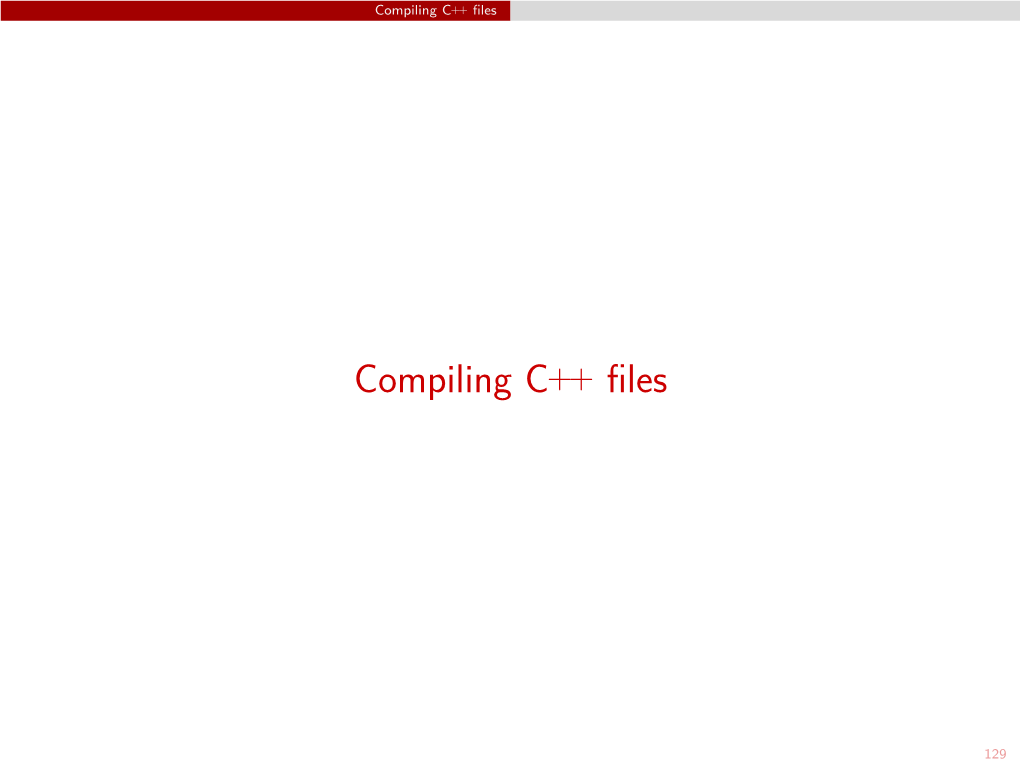 Compiling C++ Files