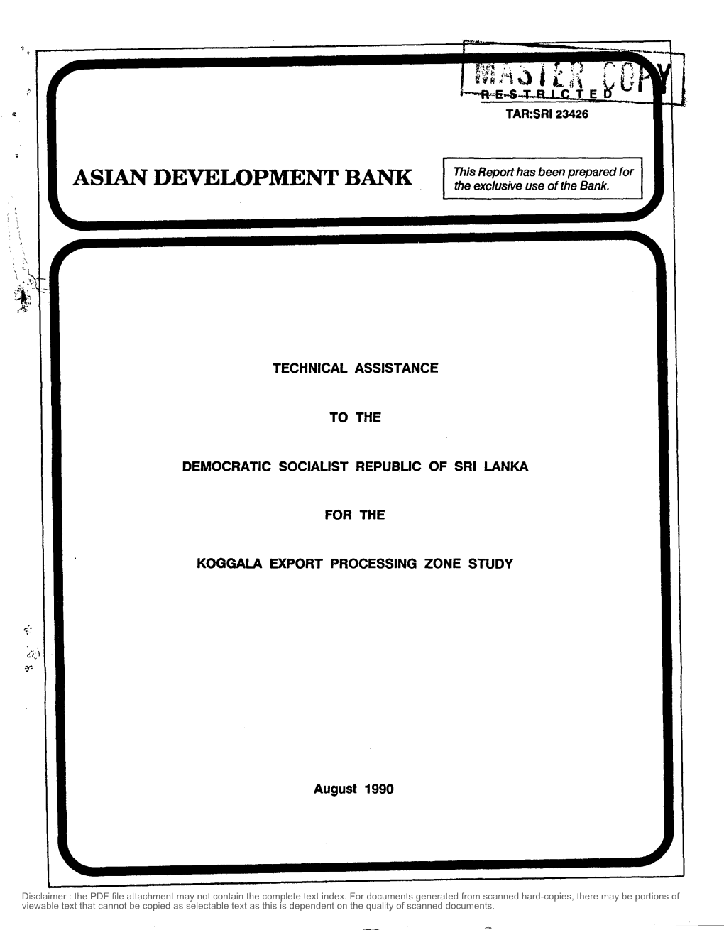 Koggala Export Processing Zone PPIE - Public Manufacturing Enterprise'