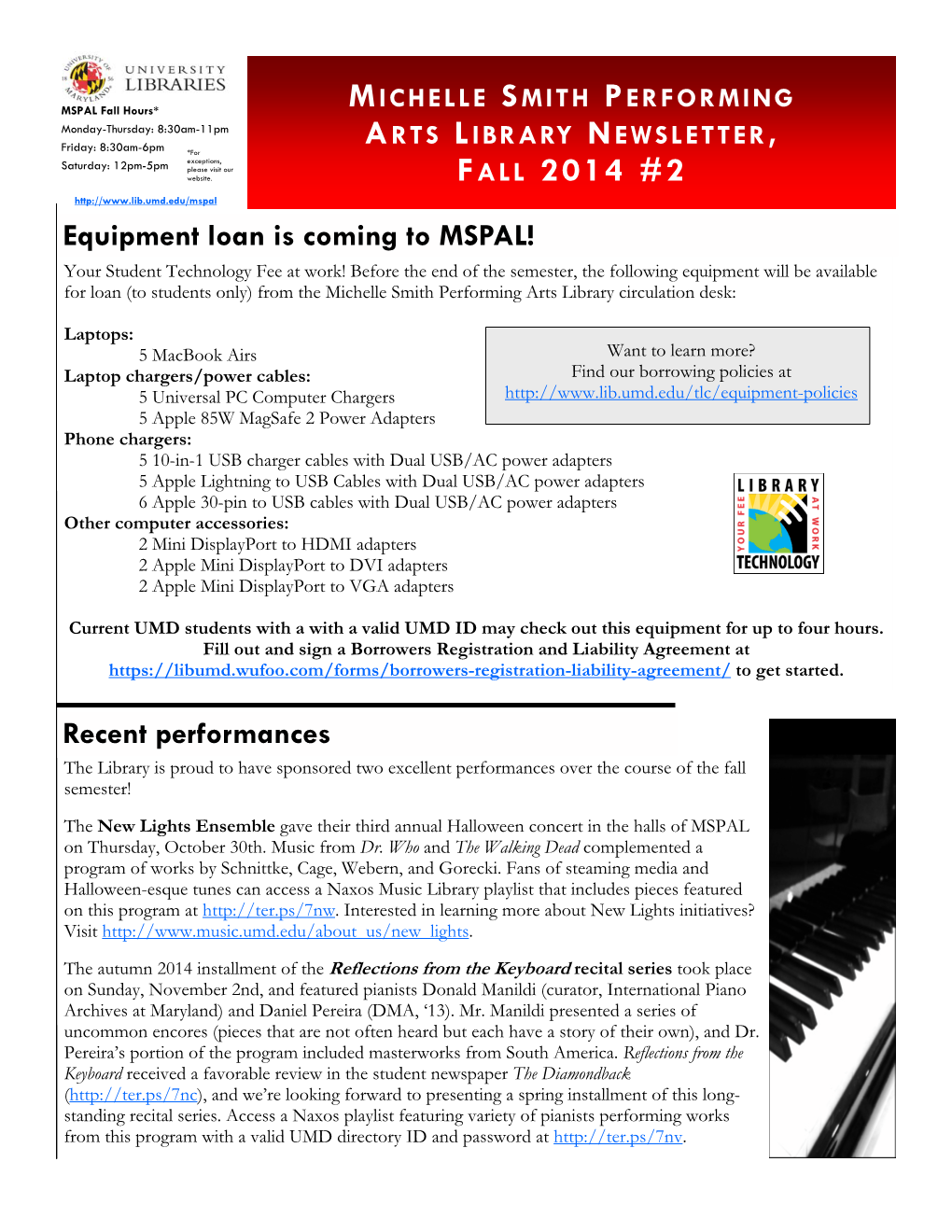 MSPAL Fall 2014 Newsletter #2