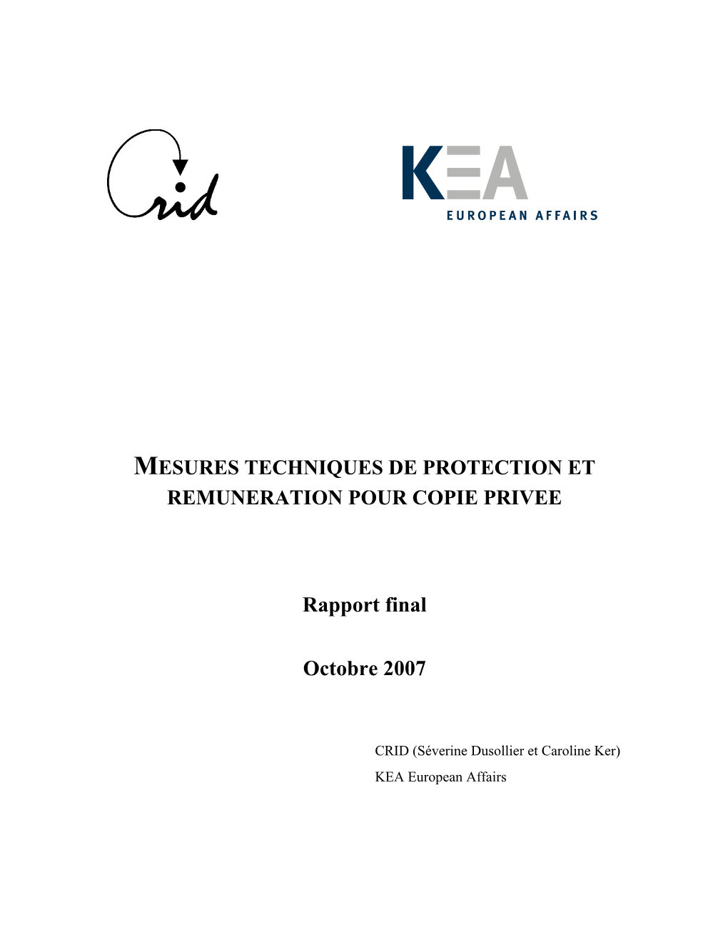 Rapport Final Octobre 2007 Exception De Copie Privée Et Mesures Techniques De Protection 3