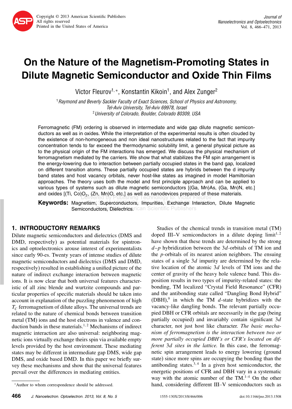 On the Nature of the Magnetism-Promoting States in Dilute Magnetic Semiconductor and Oxide Thin Films