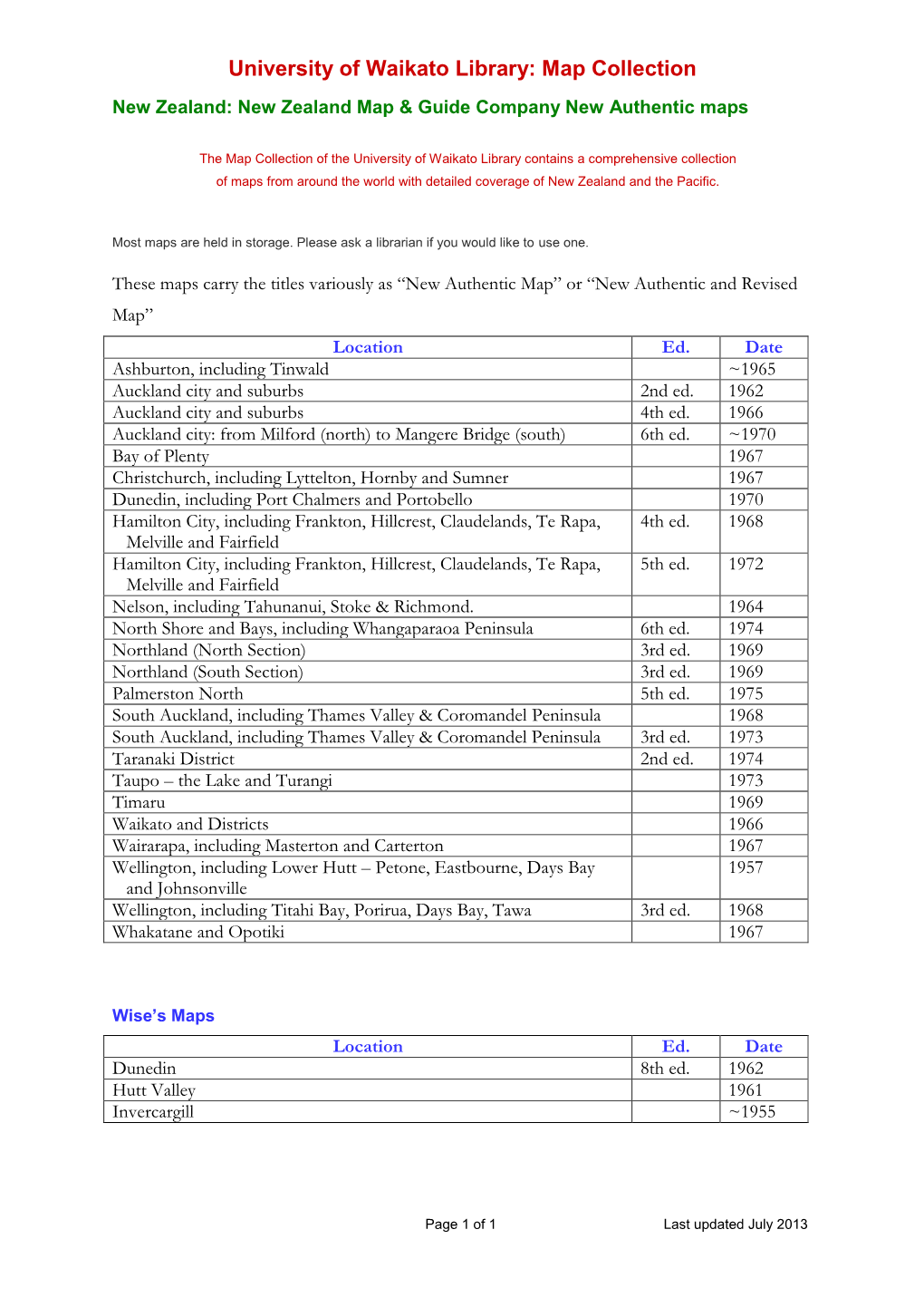 New Zealand Map and Guide Street Maps