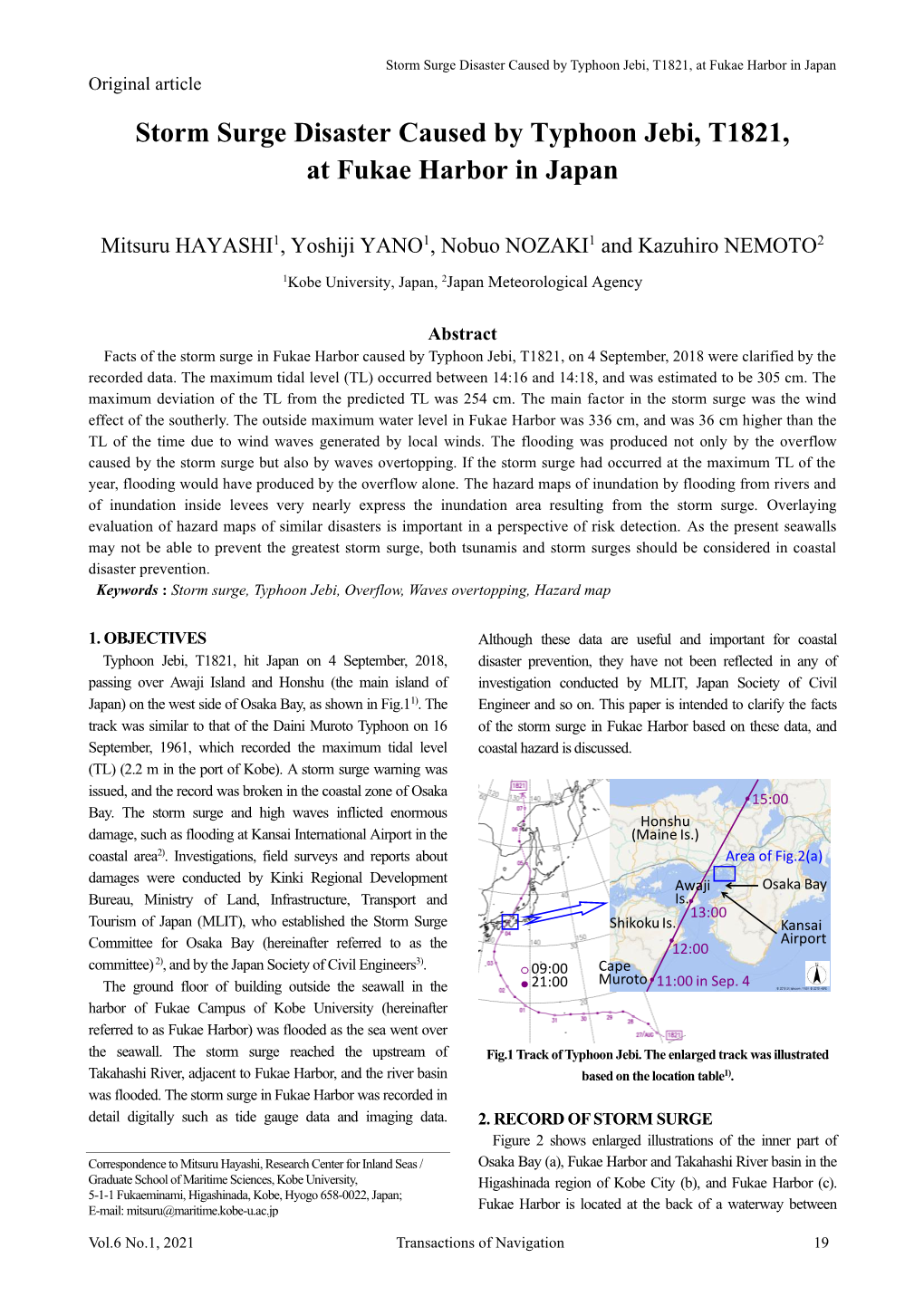 Storm Surge Disaster Caused by Typhoon Jebi, T1821, at Fukae Harbor in Japan Original Article