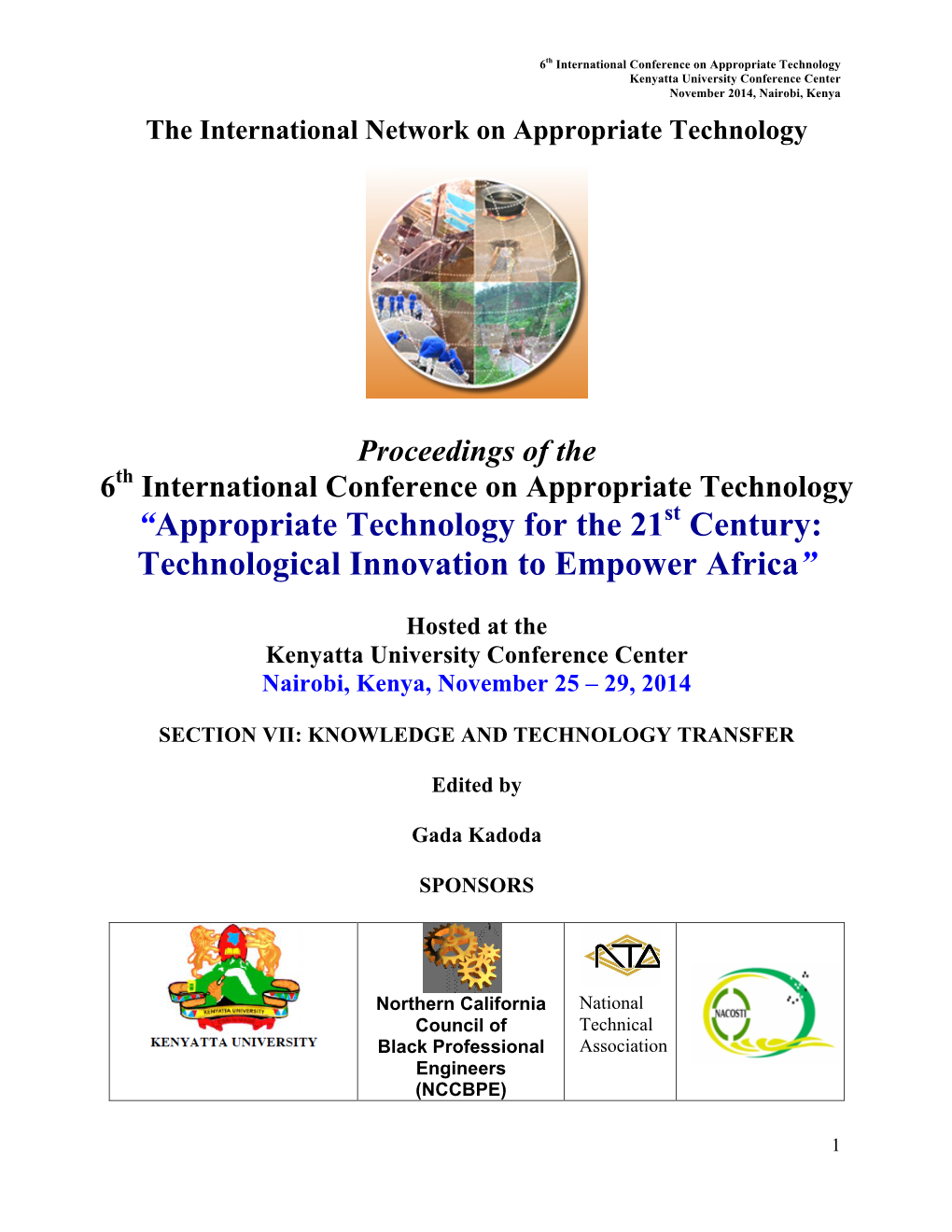 Section Vii: Knowledge and Technology Transfer