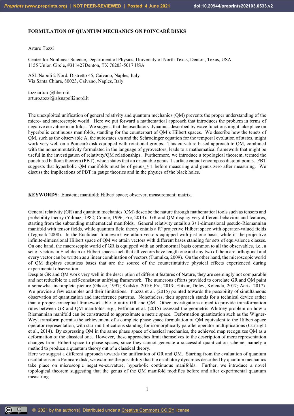 1 Formulation of Quantum Mechanics on Poincaré