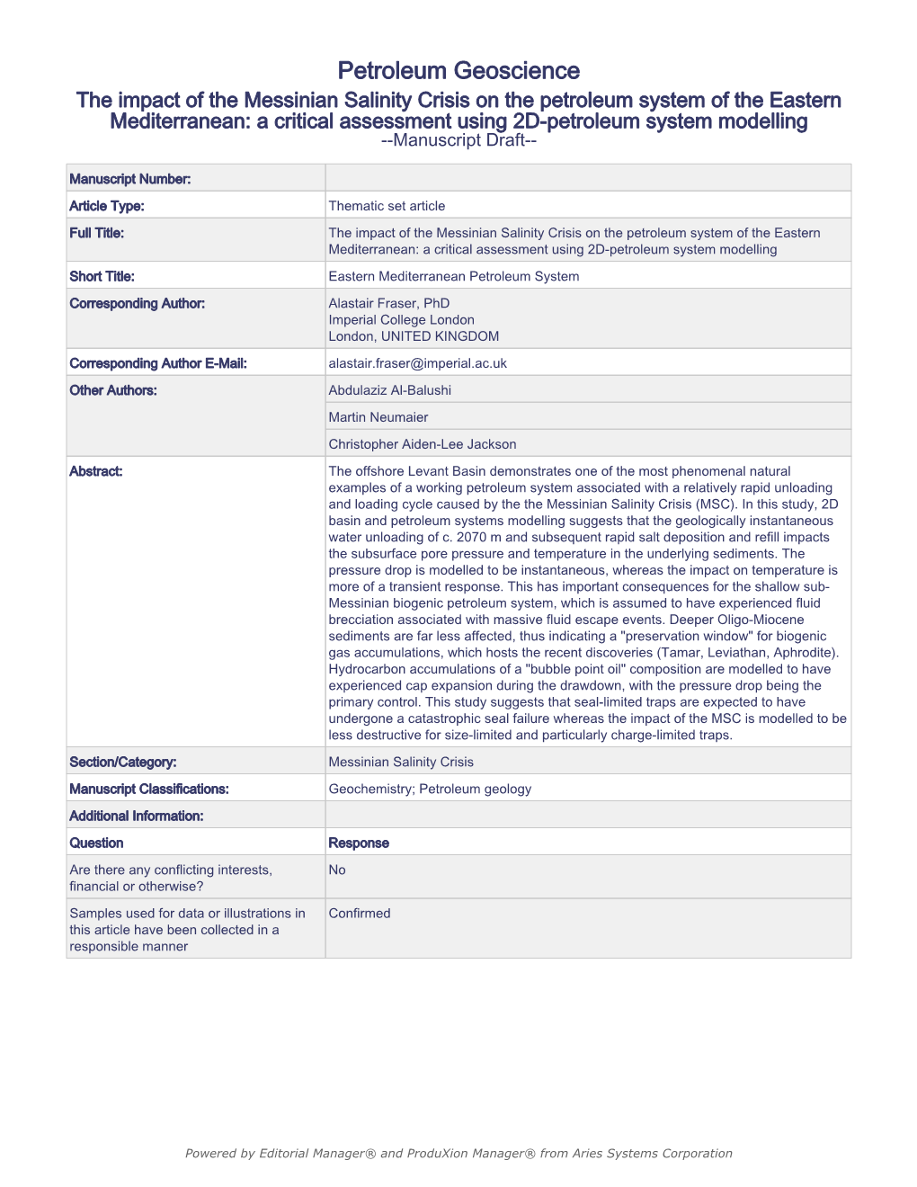 The Impact of the Messinian Salinity Crisis on the Petroleum System Of