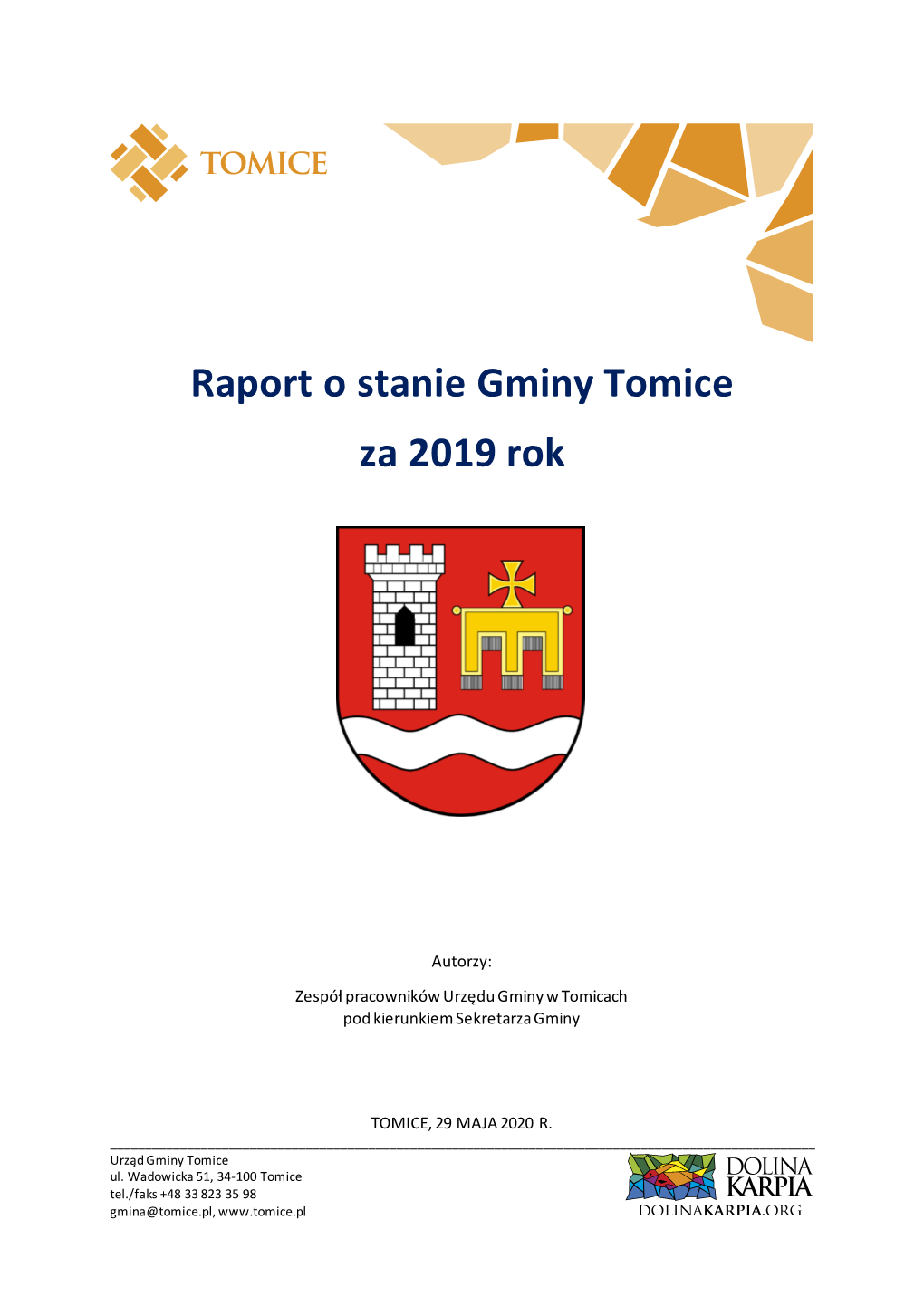 Raport O Stanie Gminy Tomice Za 2019 Rok