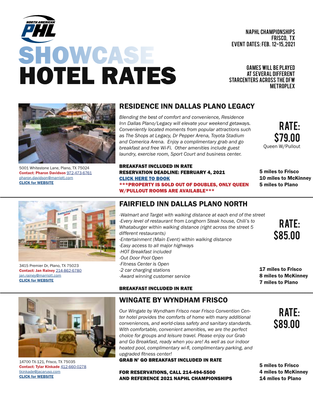 Showcase Hotel Rates