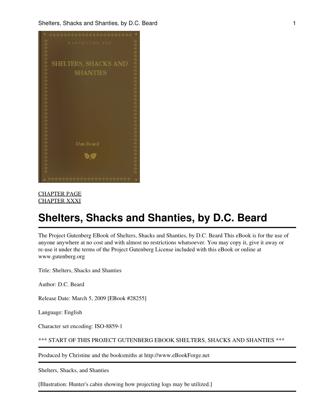 Shelters, Shacks and Shanties, by D.C