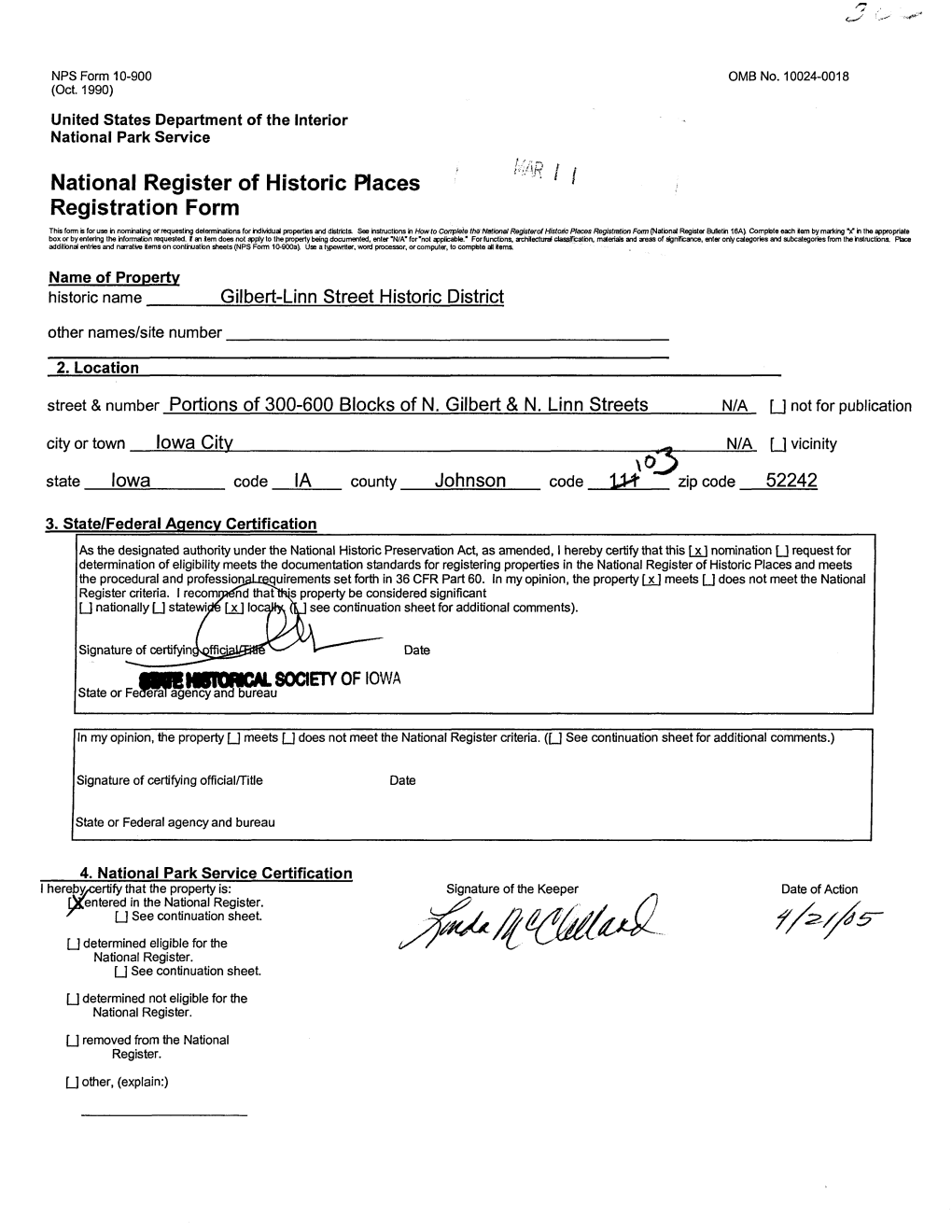 National Register of Historic Races Registration Form