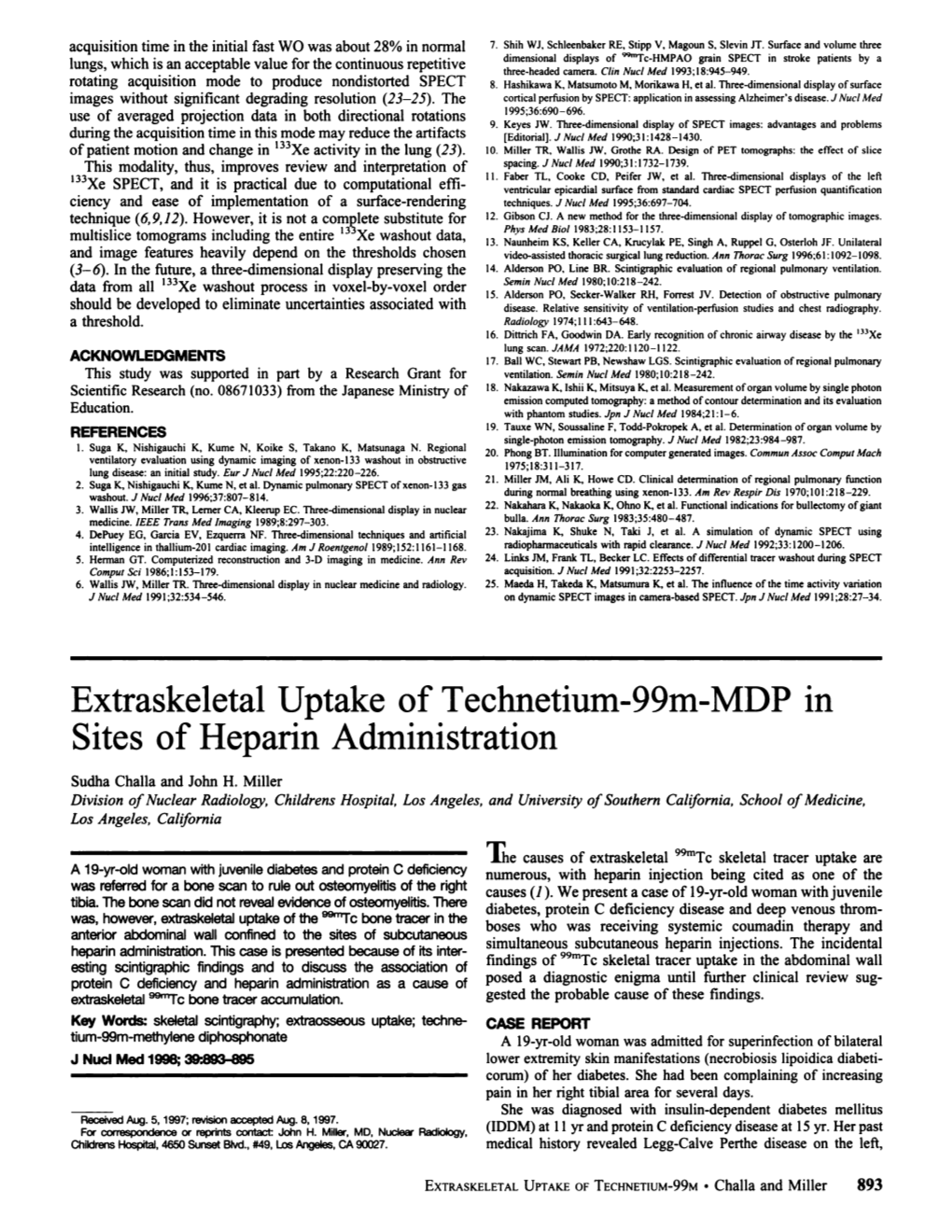 Extraskeletal Uptake of Technetium-99M-MDP in Sites of Heparin Administration
