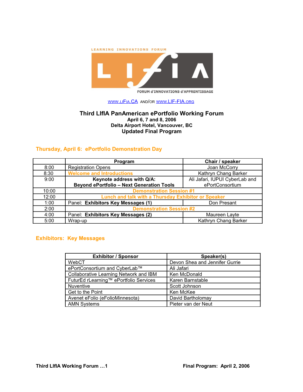 Lifia Eportfolio Working Fora Framework