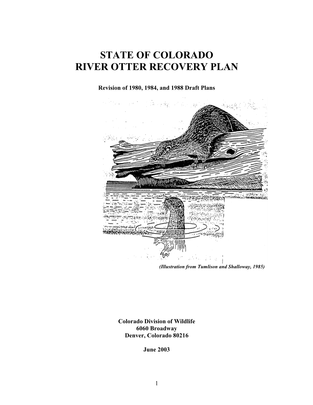 State of Colorado River Otter Recovery Plan