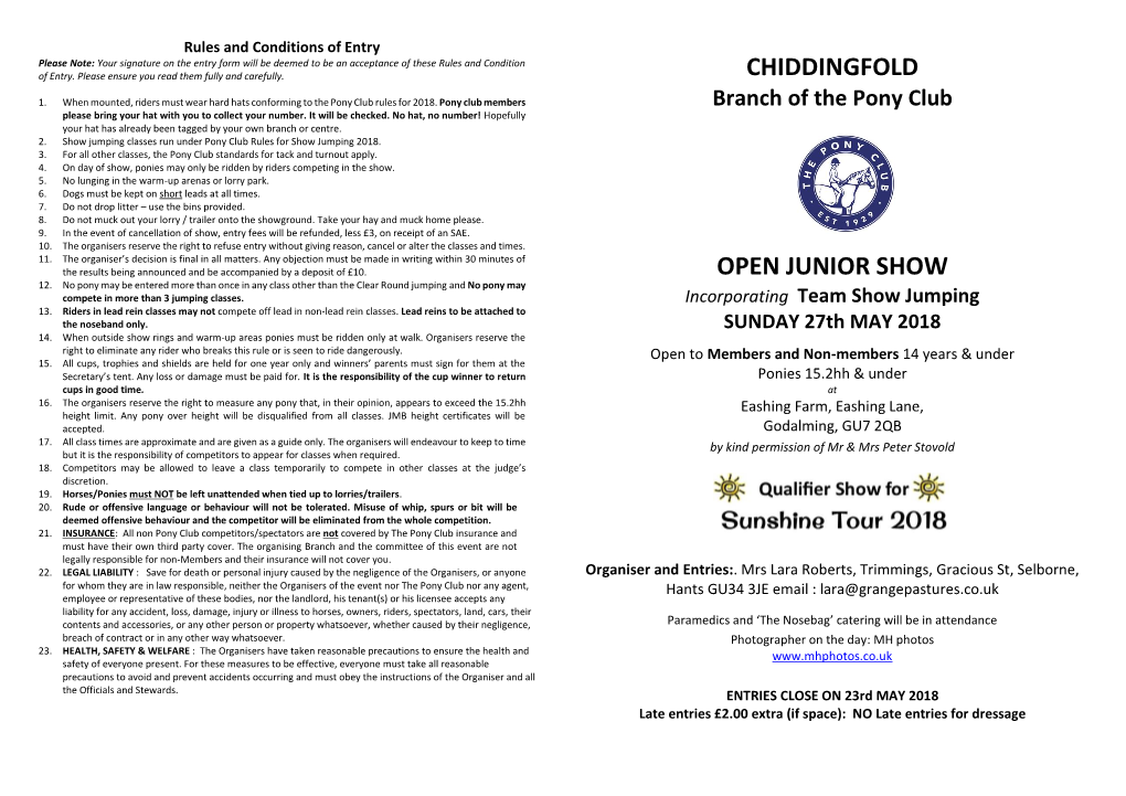 Chiddingfold Open Junior Show