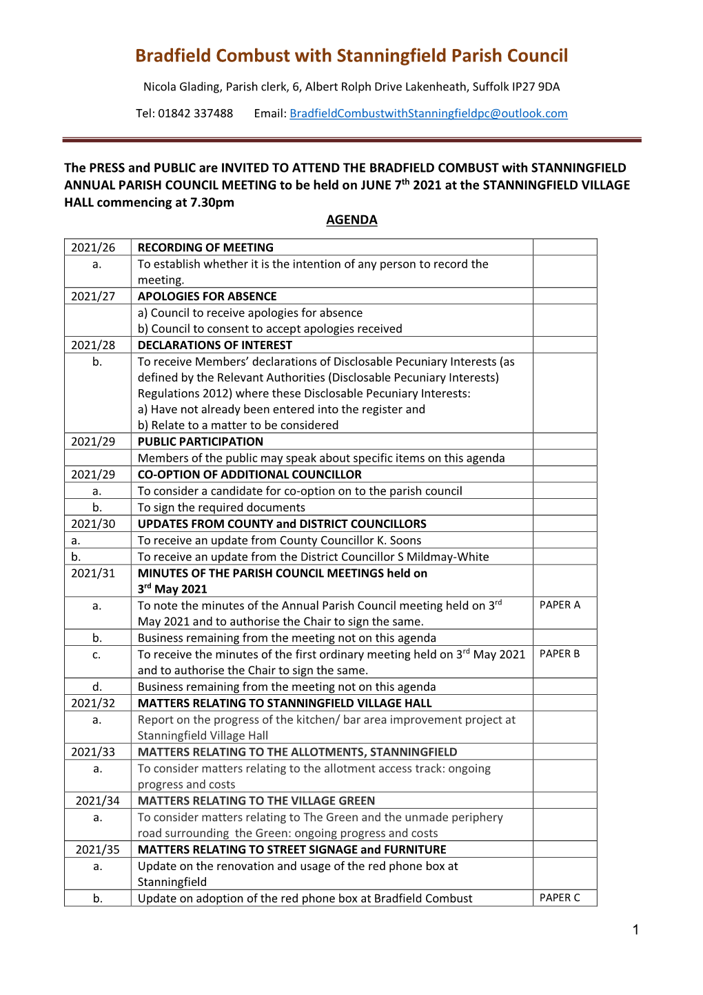 2021 06 07 BCS Agenda June 2021