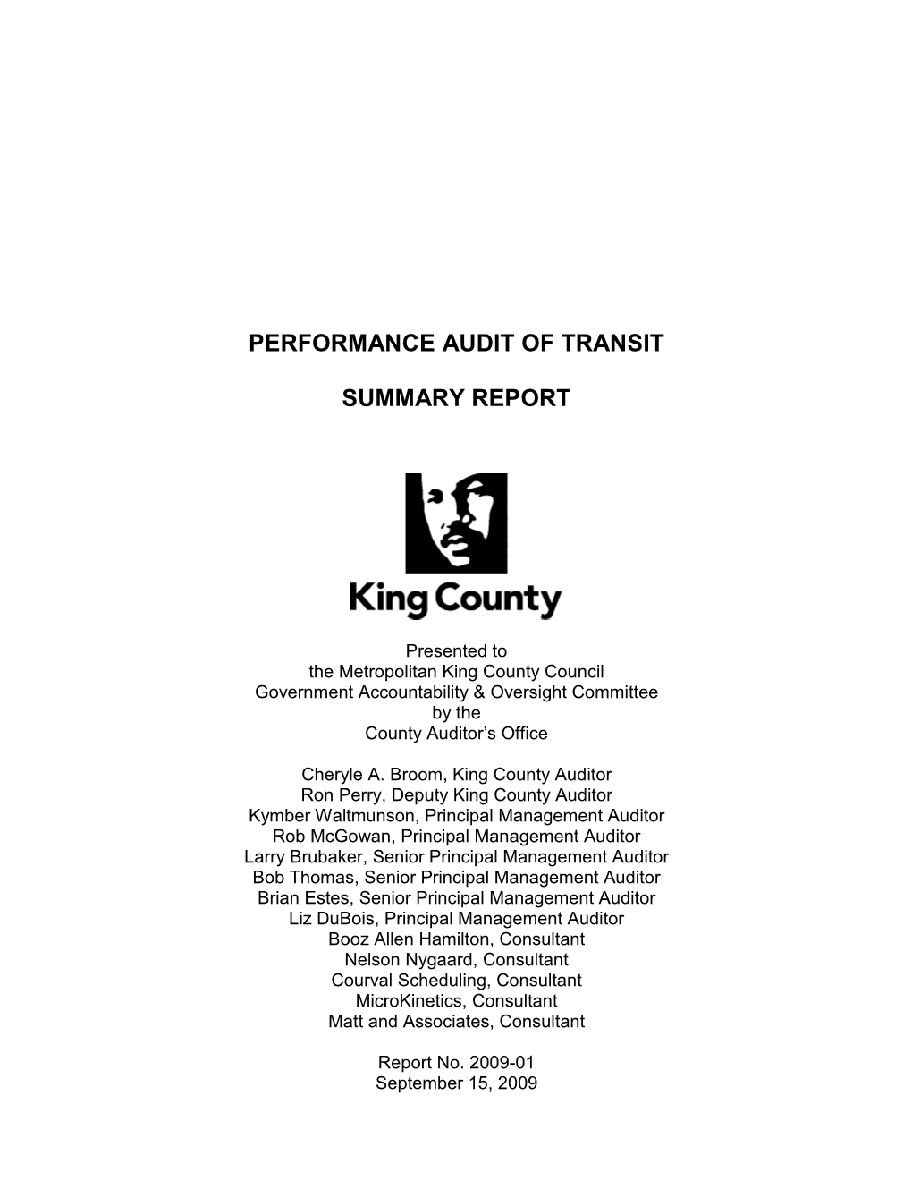 Performance Audit of Transit